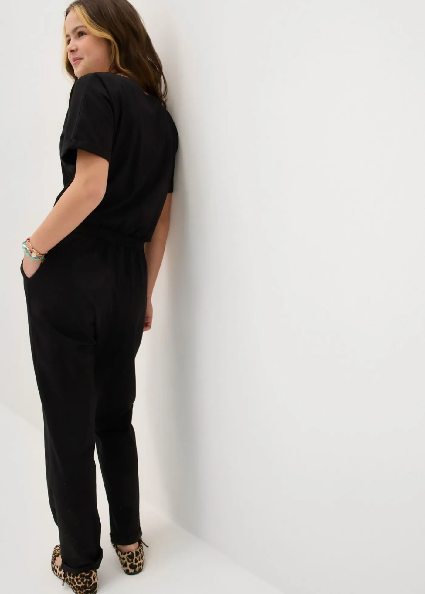 bonprix bonprix Ropa 9 A 16 Años·Vestidos Y Monos>Mono de punto con algodón orgánico Negro