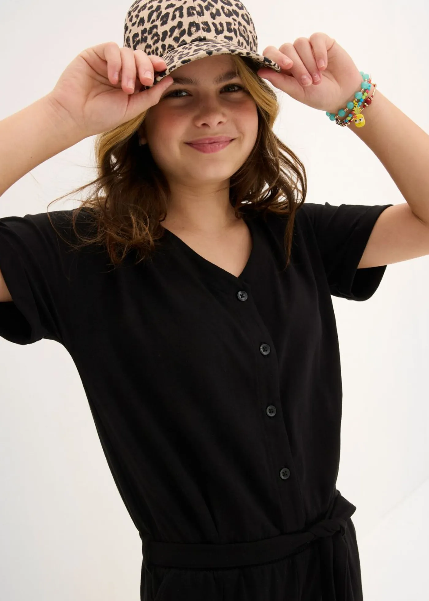 bonprix bonprix Ropa 9 A 16 Años·Vestidos Y Monos>Mono de punto con algodón orgánico Negro