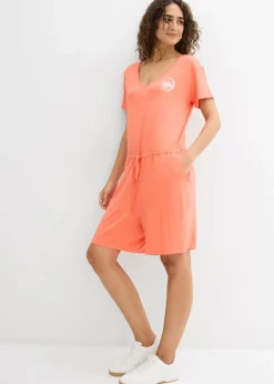 bonprix bonprix Monos>Mono de punto de mezcla de viscosa fluida Naranja salmón