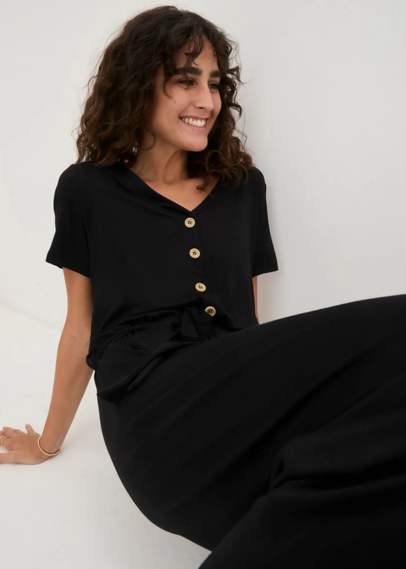 bonprix bonprix Monos>Mono de punto de mezcla de viscosa Negro