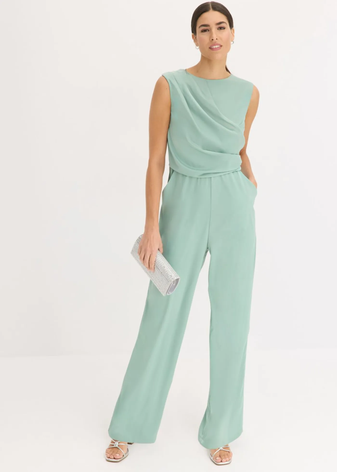 bonprix bonprix Monos|Tallas Pequeñas>Mono de satén brillante Azul oxford