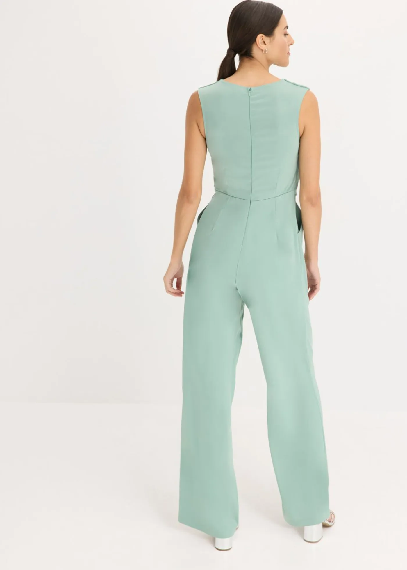 bonprix bonprix Monos|Tallas Pequeñas>Mono de satén brillante Azul oxford