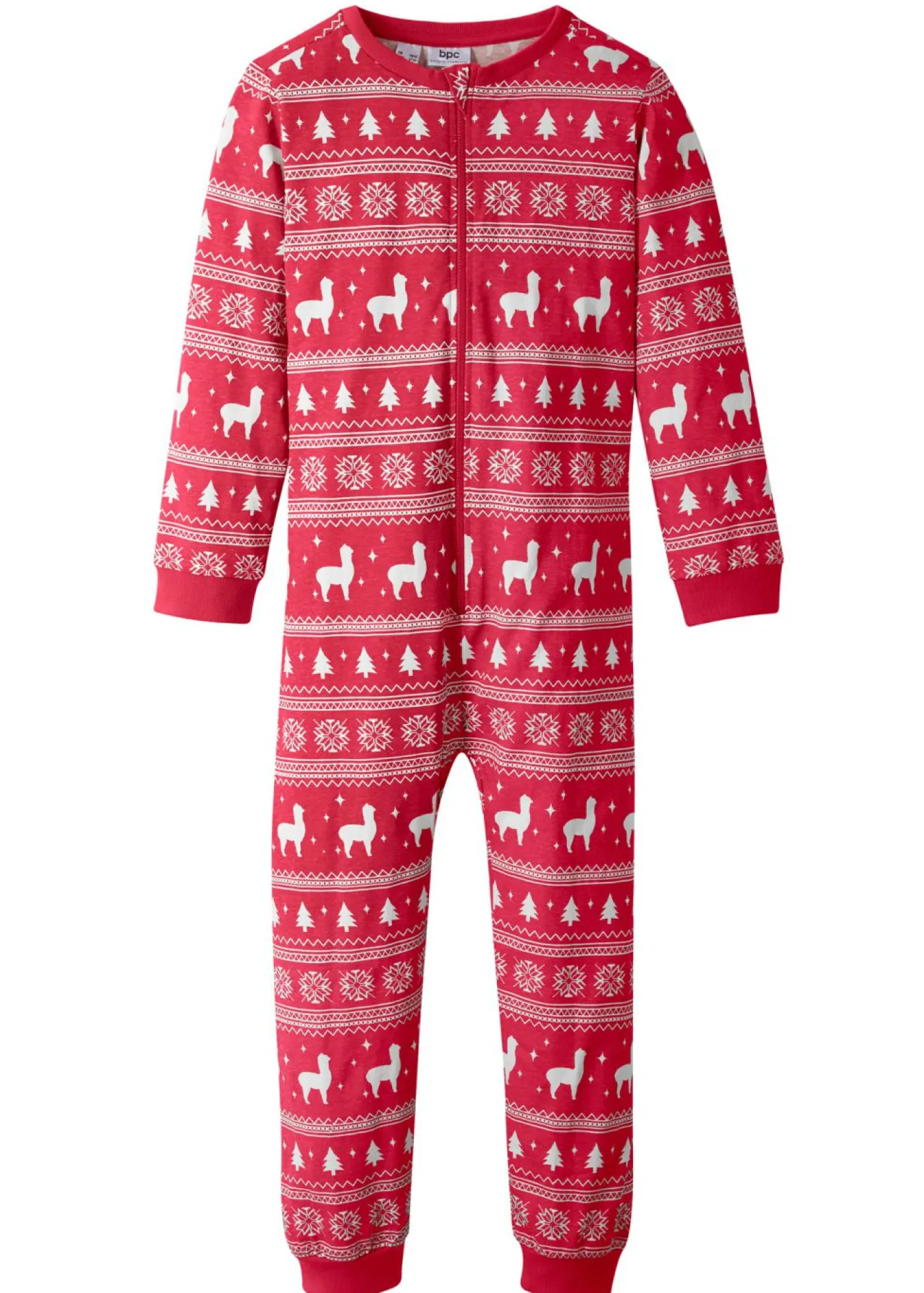 bonprix bonprix Niño·Pijamas|Niña·Pijamas>Mono para niñas Rojo oscuro con estampado navideño