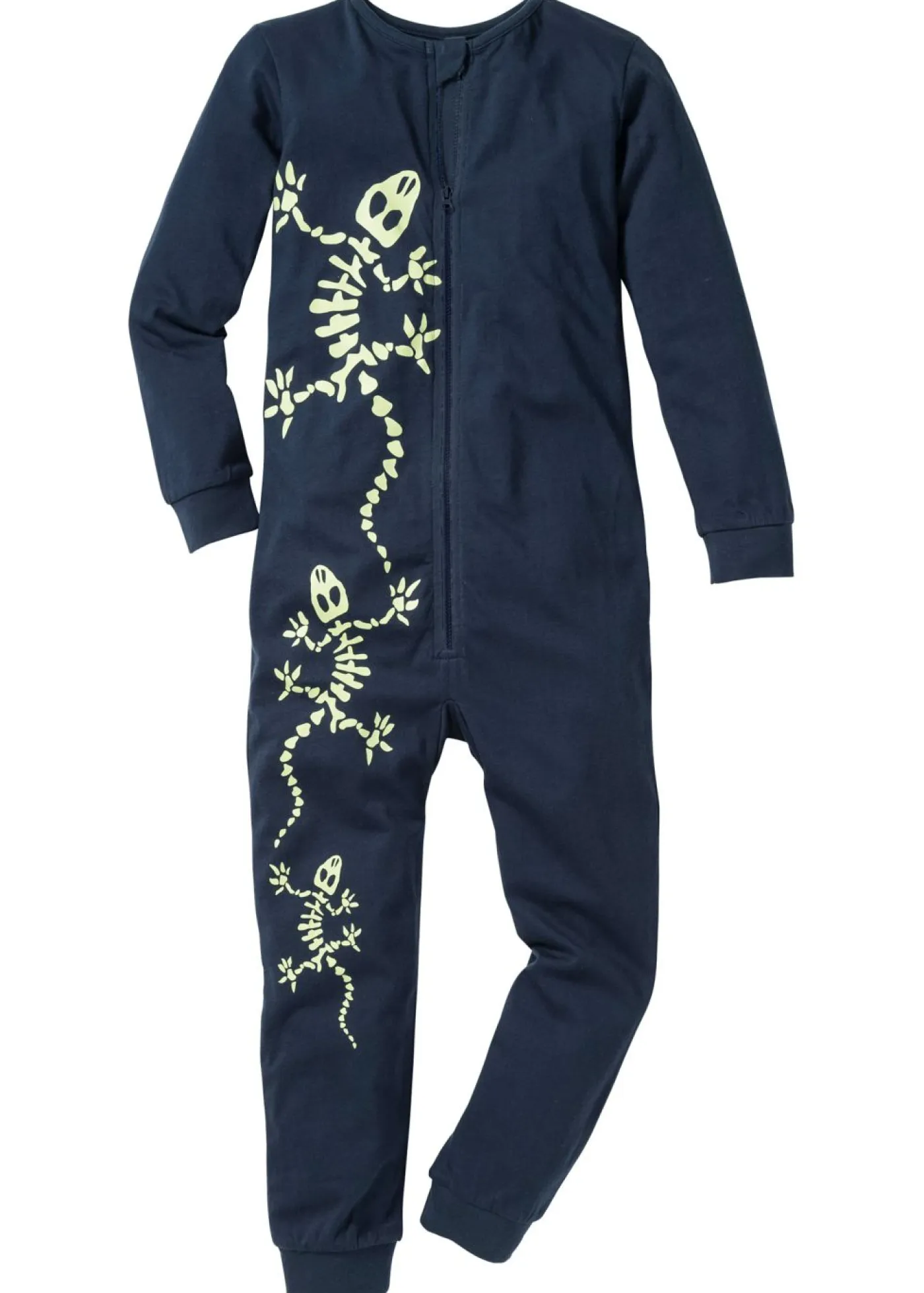 bonprix bonprix Niño·Pijamas>Mono pijama de algodón puro Azul marino
