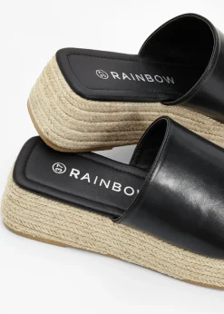 Mujer bonprix bonprix Mules de plataforma con aspecto de rafia