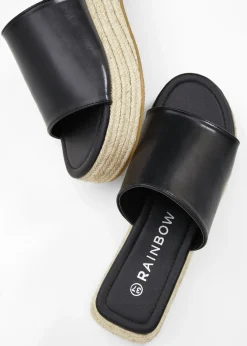Mujer bonprix bonprix Mules de plataforma con aspecto de rafia