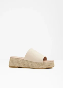 Mujer bonprix bonprix Mules de plataforma con aspecto de rafia