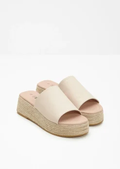 Mujer bonprix bonprix Mules de plataforma con aspecto de rafia