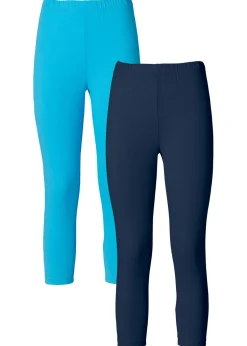 bonprix bonprix Básicos|Pantalones>Pack de 2 leggings cropped azul marino-turquesa