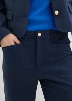 Mujer bonprix bonprix Pantalón 7/8 acampanado con botón decorativo