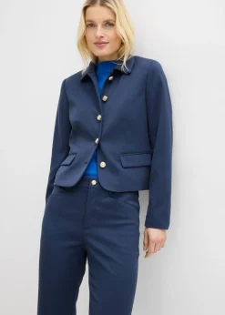 Mujer bonprix bonprix Pantalón 7/8 acampanado con botón decorativo