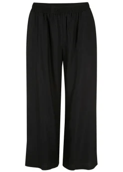 bonprix bonprix Pantalones>Pantalón 3/4 con cintura cómoda, de viscosa Negro