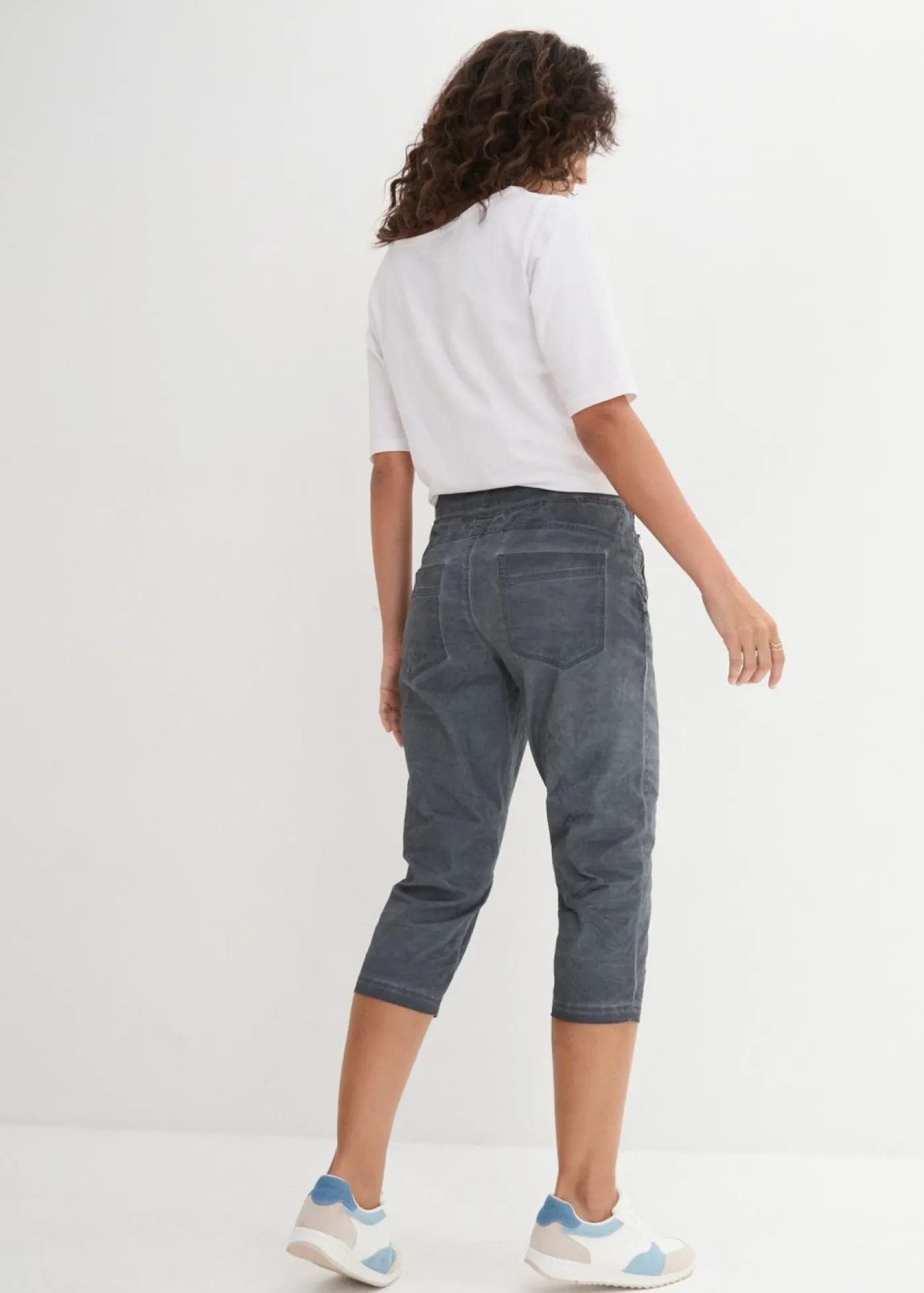Mujer bonprix bonprix Pantalón 3/4 con cordón en contraste