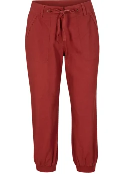 Mujer bonprix bonprix Pantalón 3/4 en mezcla de algodón y lino