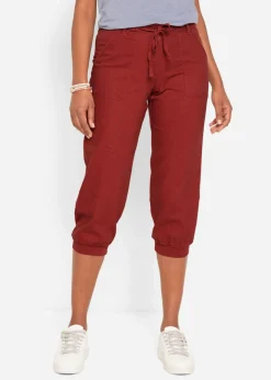 Mujer bonprix bonprix Pantalón 3/4 en mezcla de algodón y lino