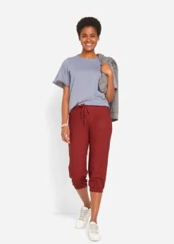 Mujer bonprix bonprix Pantalón 3/4 en mezcla de algodón y lino