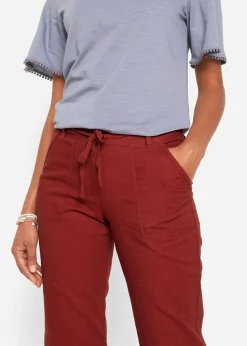 Mujer bonprix bonprix Pantalón 3/4 en mezcla de algodón y lino