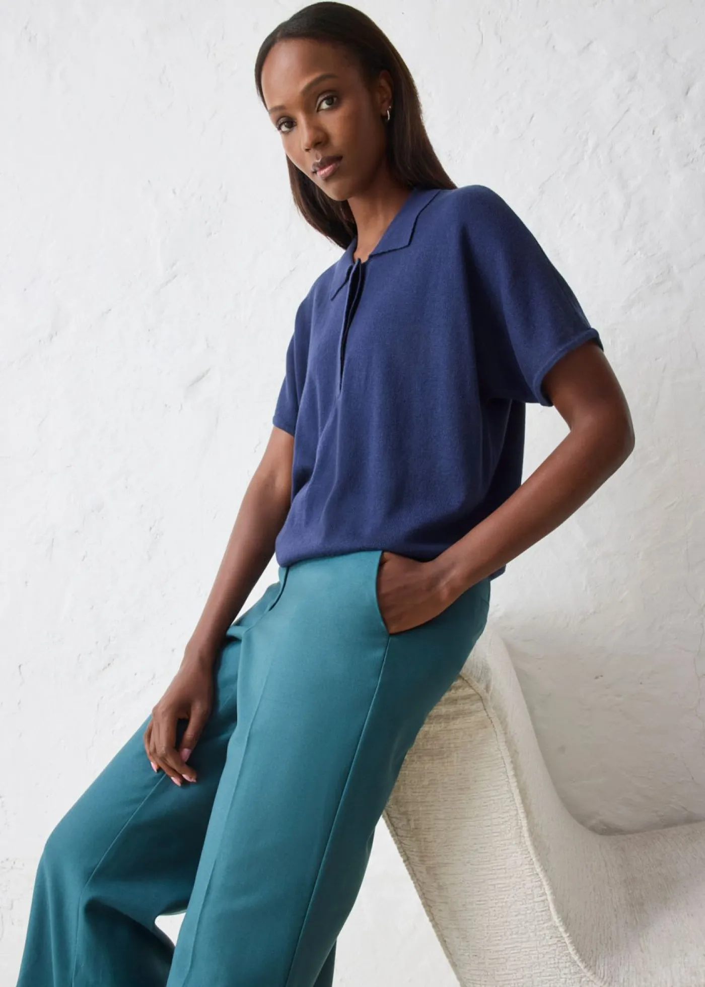 Mujer bonprix bonprix Pantalón acampanado con contenido de lana