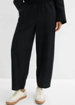 Mujer bonprix bonprix Pantalón acampanado de mezcla de lino ligero