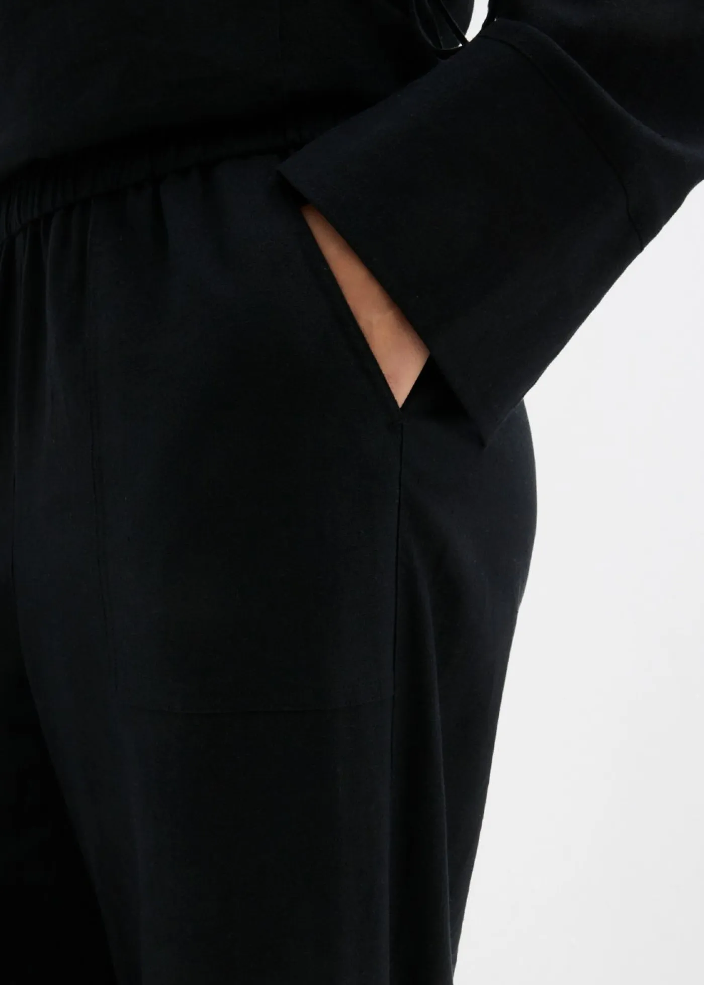 Mujer bonprix bonprix Pantalón acampanado de mezcla de lino ligero