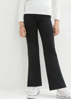bonprix bonprix Ropa 9 A 16 Años·Pantalones Y Leggings>Pantalón acampanado de mezcla de algodón orgánico con aberturas laterales Negro