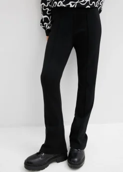 bonprix bonprix Ropa 9 A 16 Años·Pantalones Y Leggings>Pantalón acampanado de punto de algodón resistente Negro