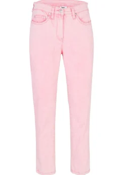 bonprix bonprix Pantalones>Pantalón acortado de sarga con aspecto desgastado Rosa brillante