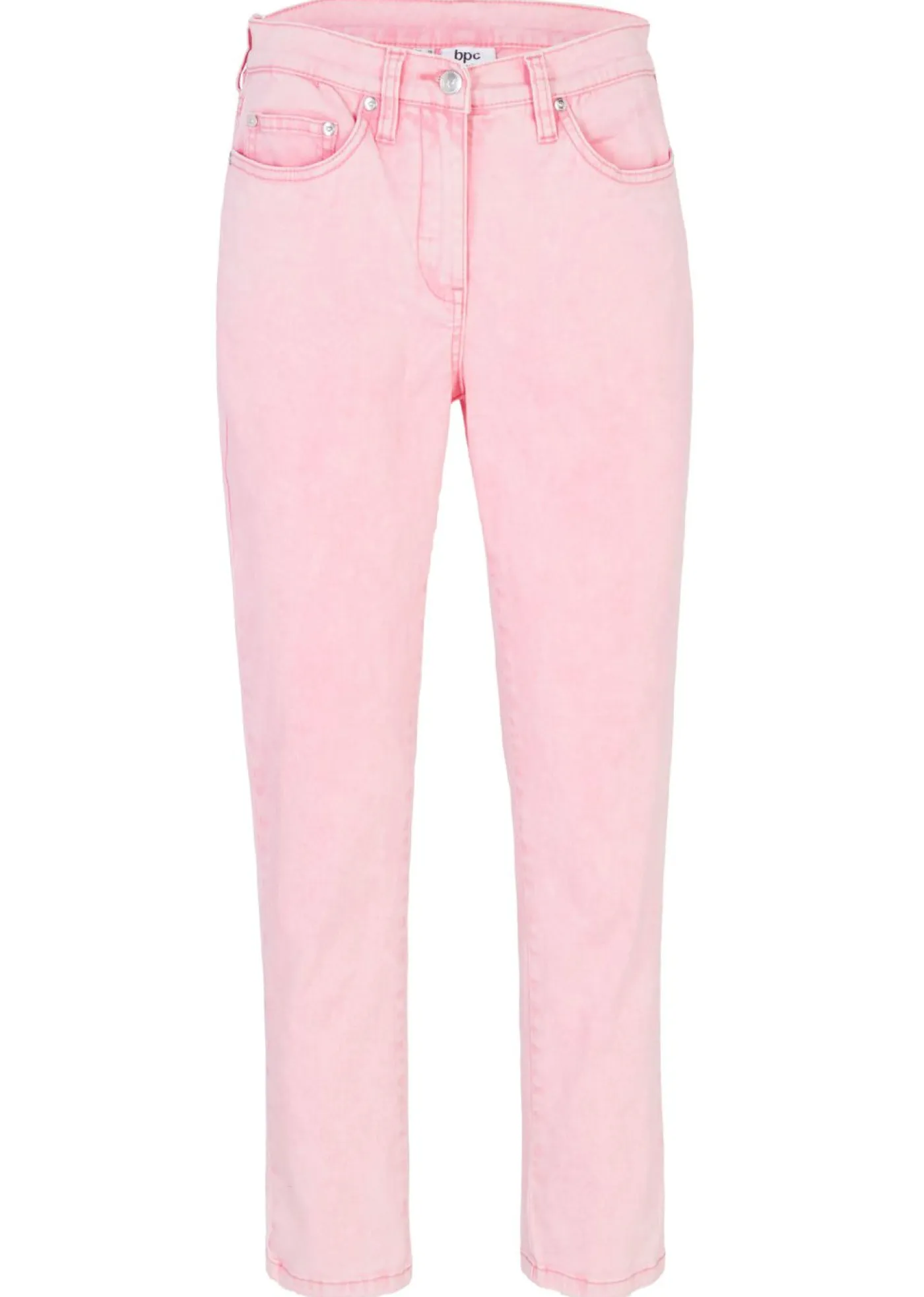 bonprix bonprix Pantalones>Pantalón acortado de sarga con aspecto desgastado Rosa brillante