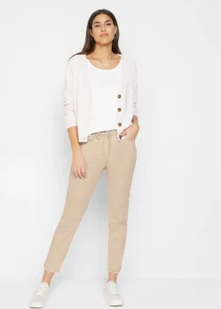 Mujer bonprix bonprix Pantalón acortado de sarga con aspecto desgastado