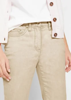 Mujer bonprix bonprix Pantalón acortado de sarga con aspecto desgastado
