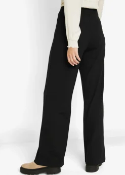 Mujer bonprix bonprix Pantalón ancho con cinturilla elástica de mezcla de viscosa