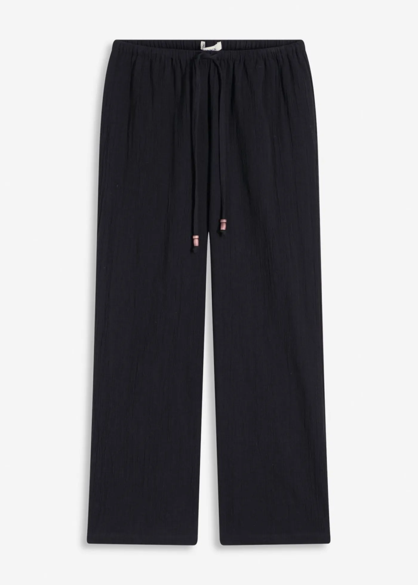 bonprix bonprix Pantalones>Pantalón ancho con efecto estructurado Negro