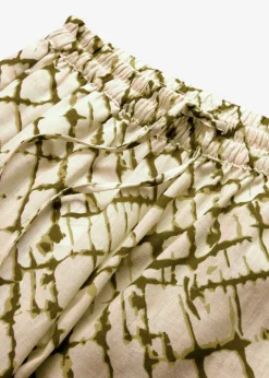 bonprix bonprix Pantalones>Pantalón ancho con estampado musgo oscuro-crudo estampado