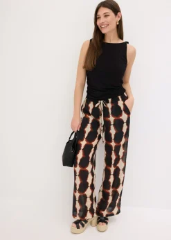Mujer bonprix bonprix Pantalón ancho con estampado batik