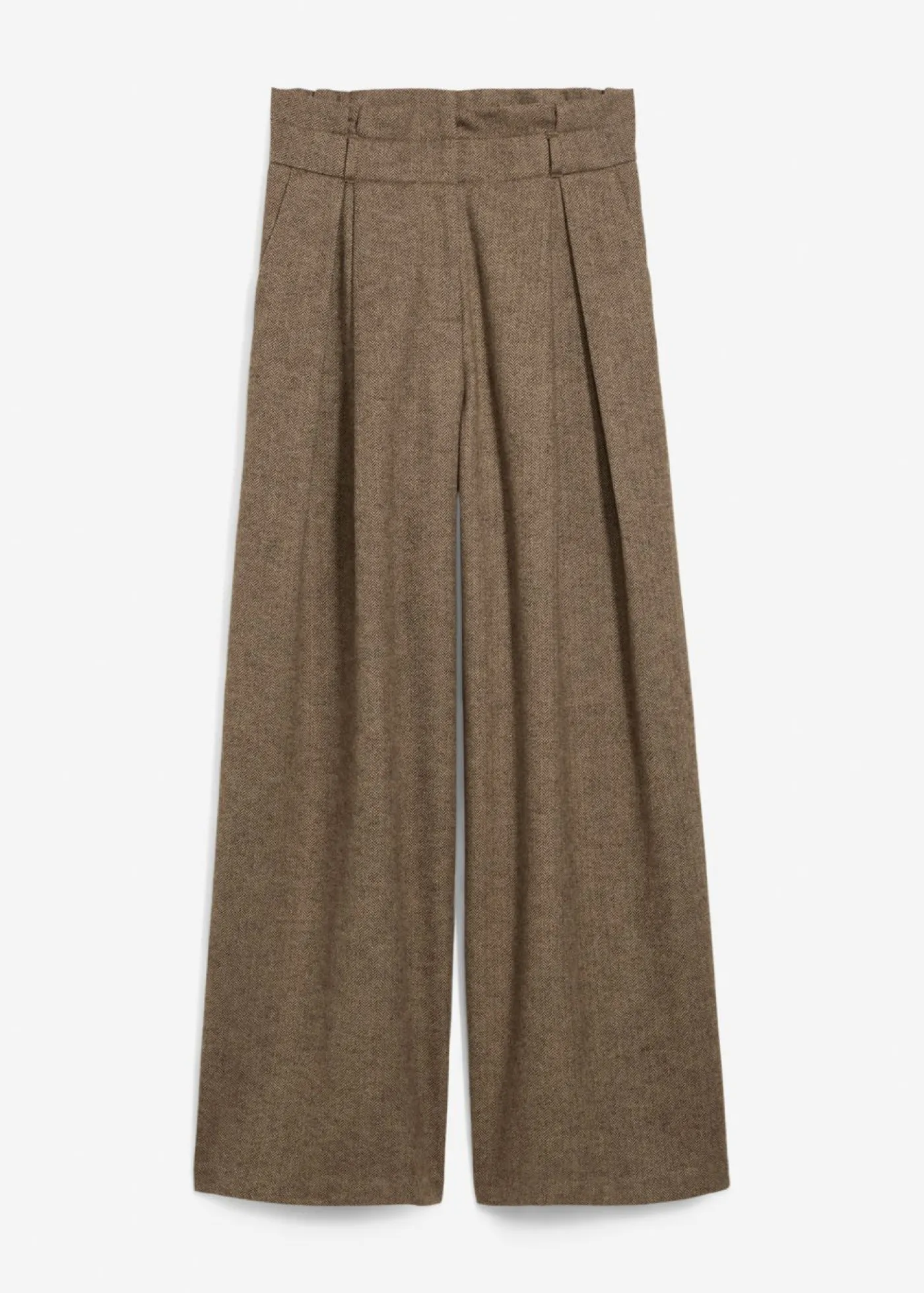 bonprix bonprix Premium|Pantalones>Pantalón ancho con lana marrón oscuro moteado