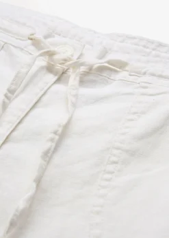 bonprix bonprix Pantalones|Tallas Pequeñas>Pantalón ancho con lino Blanco