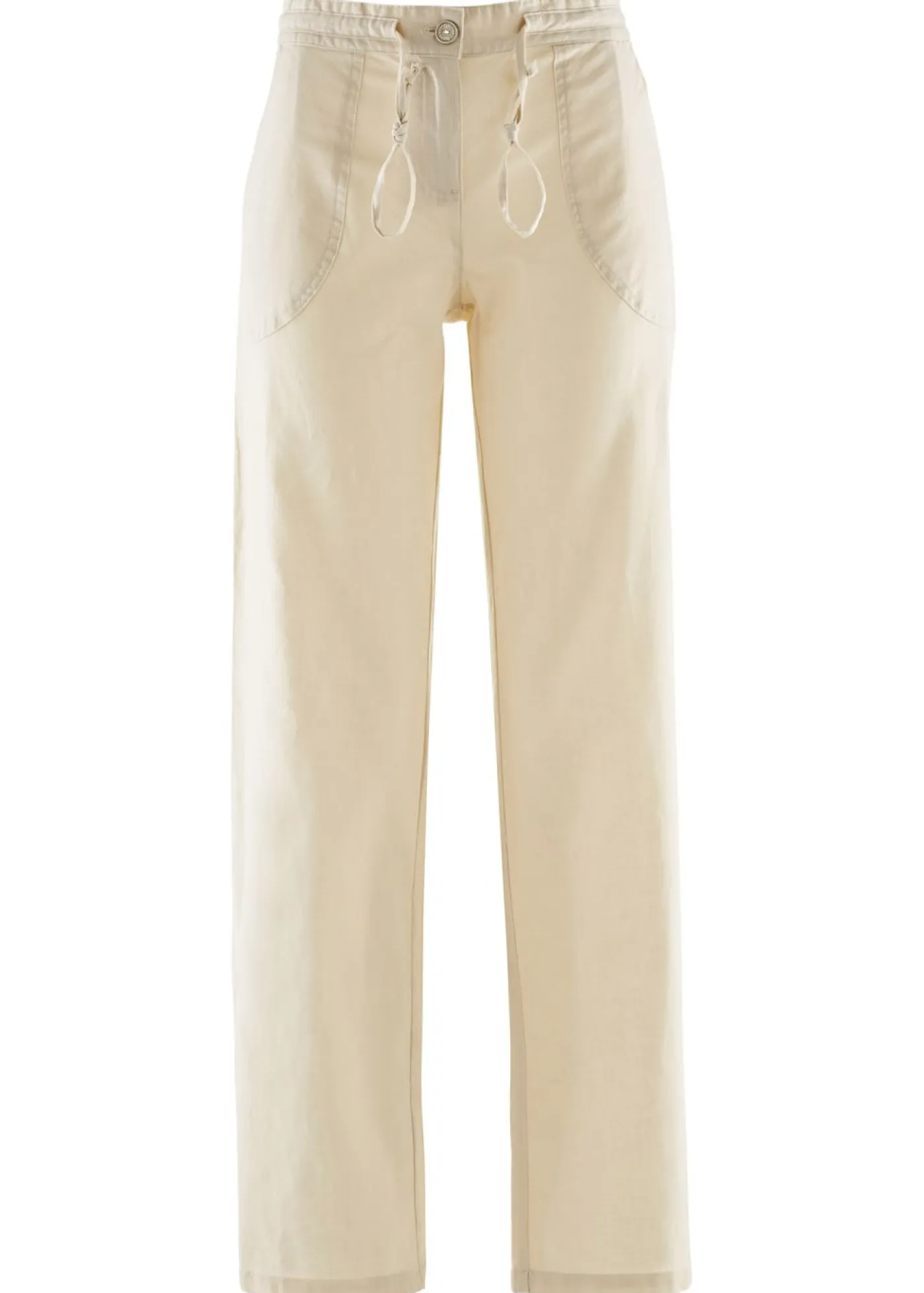 bonprix bonprix Pantalones|Tallas Pequeñas>Pantalón ancho con lino gris guijarro