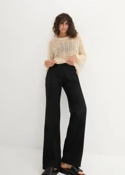 Mujer bonprix bonprix Pantalón ancho con lino