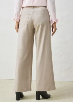 Mujer bonprix bonprix Pantalón ancho de 5 bolsillos con lana