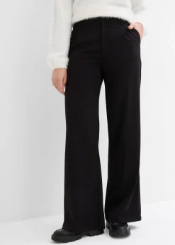 Mujer bonprix bonprix Pantalón ancho de pliegues de mezcla de viscosa