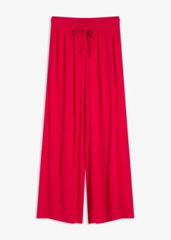 bonprix bonprix Pantalones>Pantalón ancho de viscosa fina rojo intenso