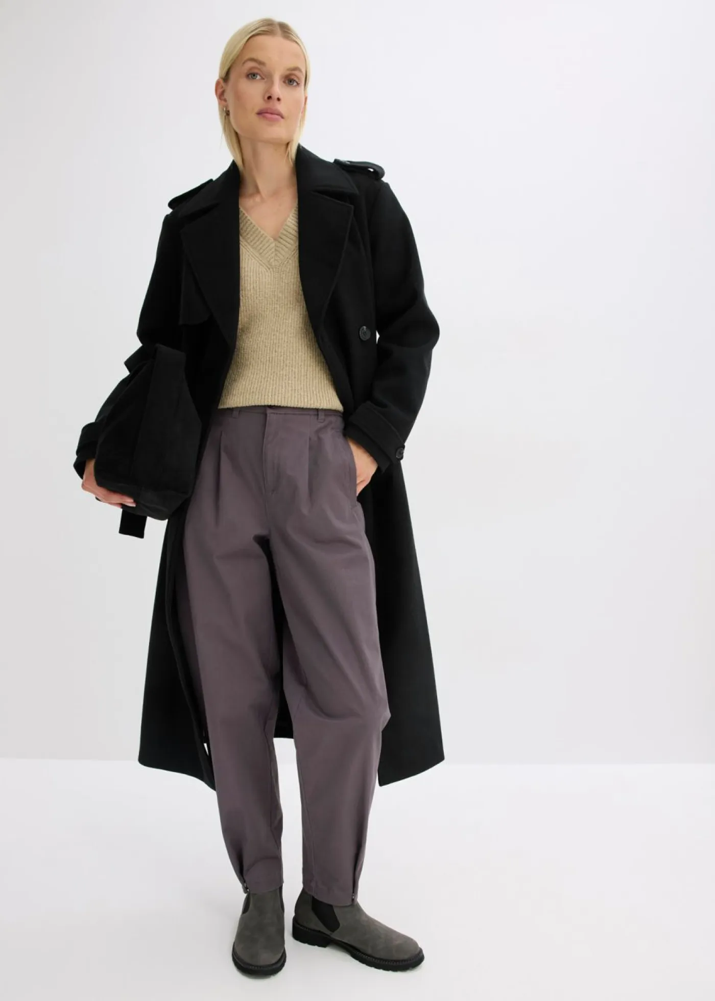 bonprix bonprix Pantalones>Pantalón barrel pizarra