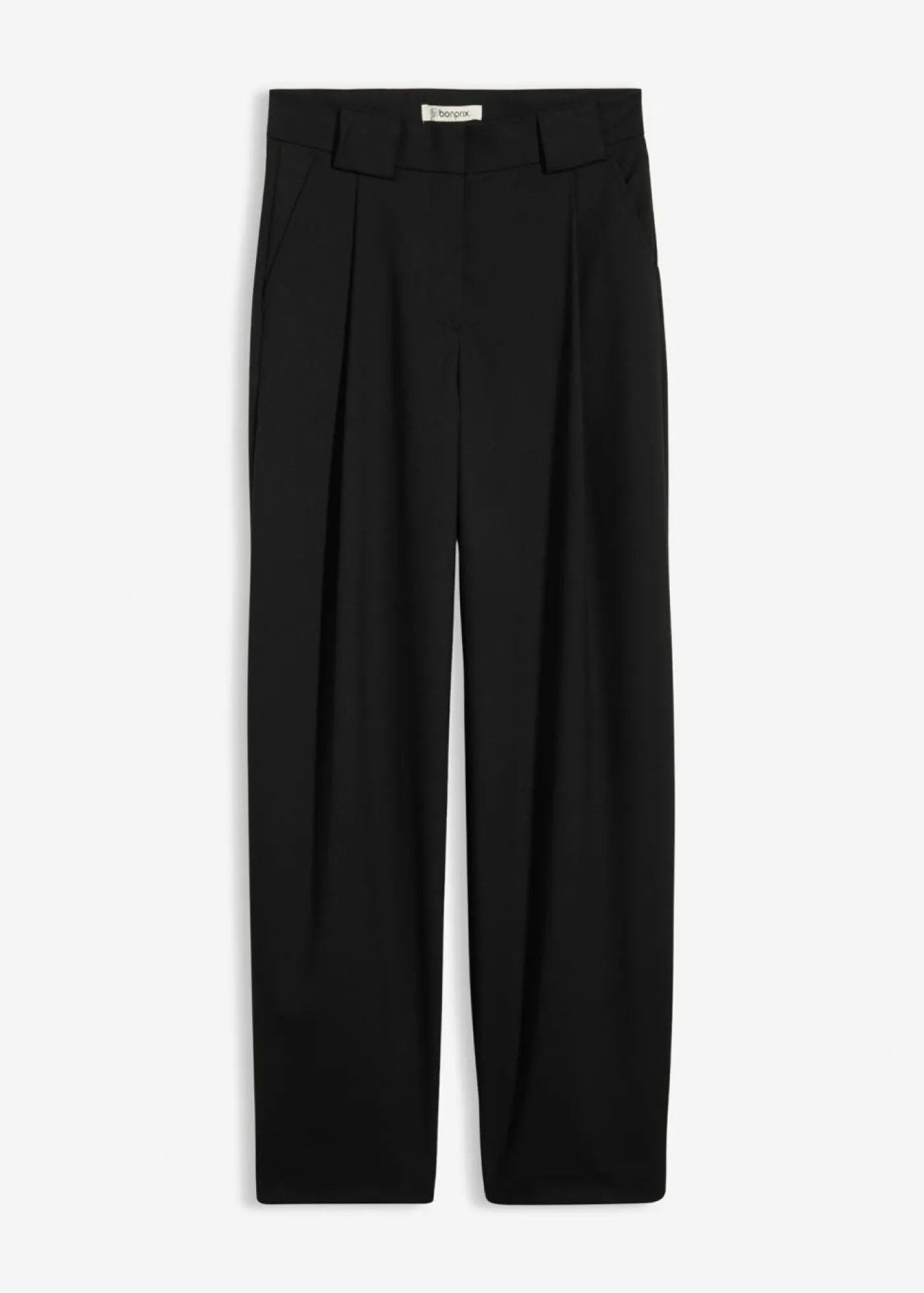 bonprix bonprix Esenciales|Pantalones>Pantalón barrel con cintura alta Negro