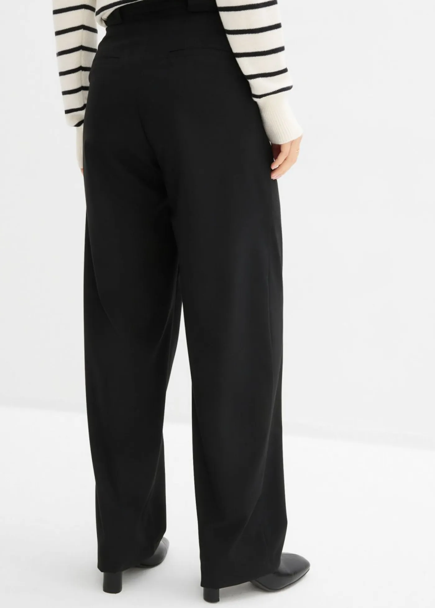 bonprix bonprix Esenciales|Pantalones>Pantalón barrel con cintura alta Negro