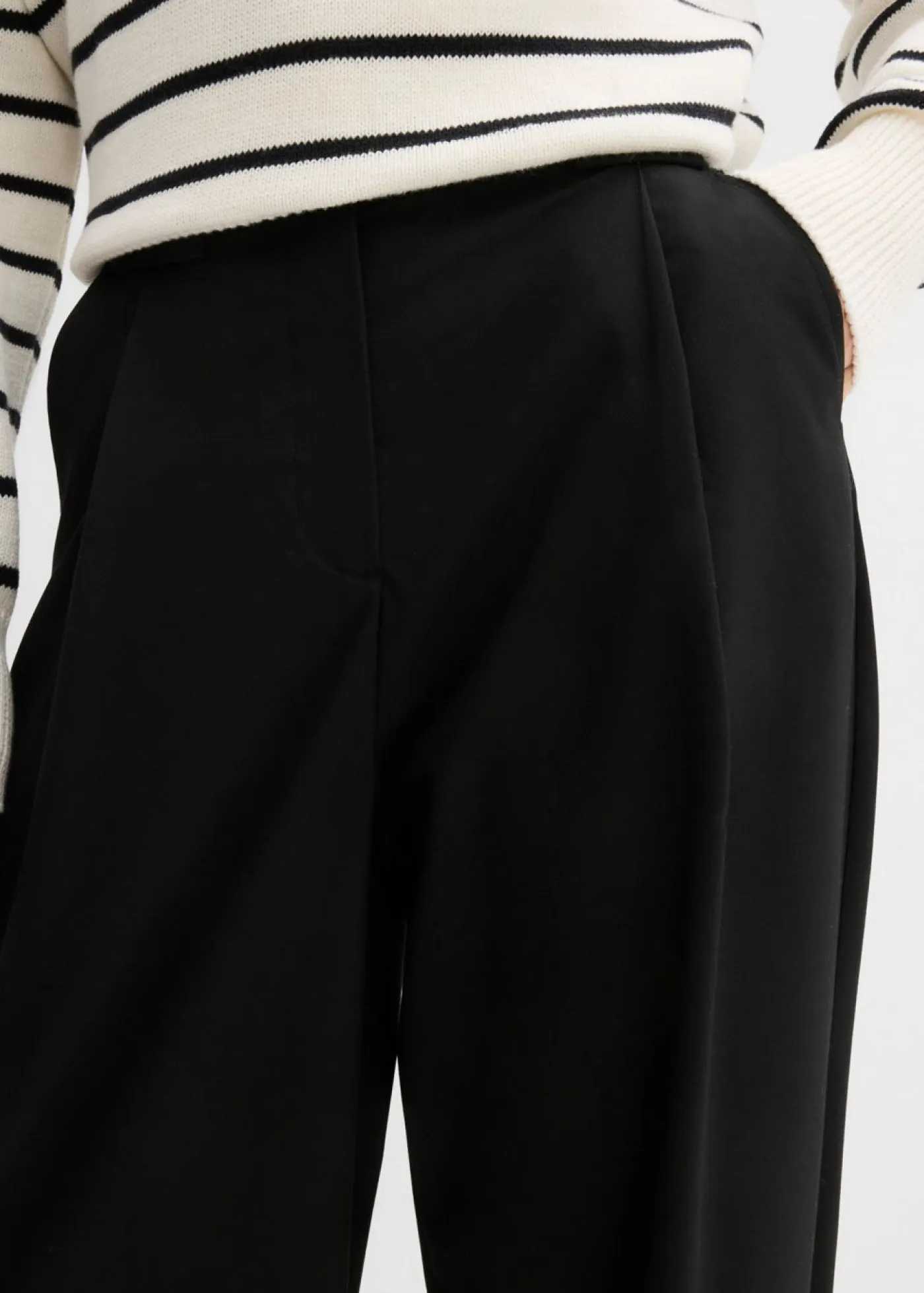 bonprix bonprix Esenciales|Pantalones>Pantalón barrel con cintura alta Negro