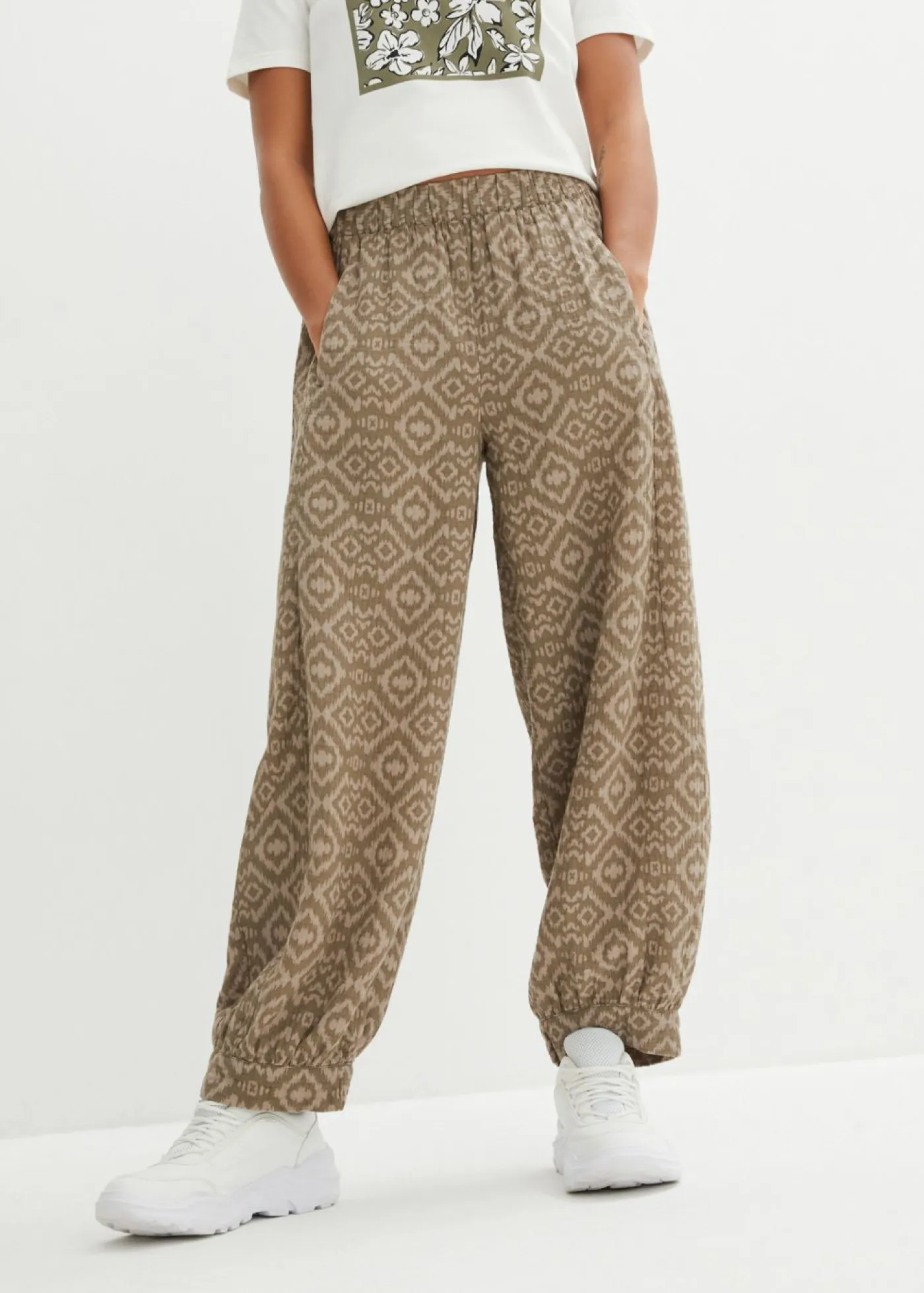 Mujer bonprix bonprix Pantalón bombacho de algodón puro