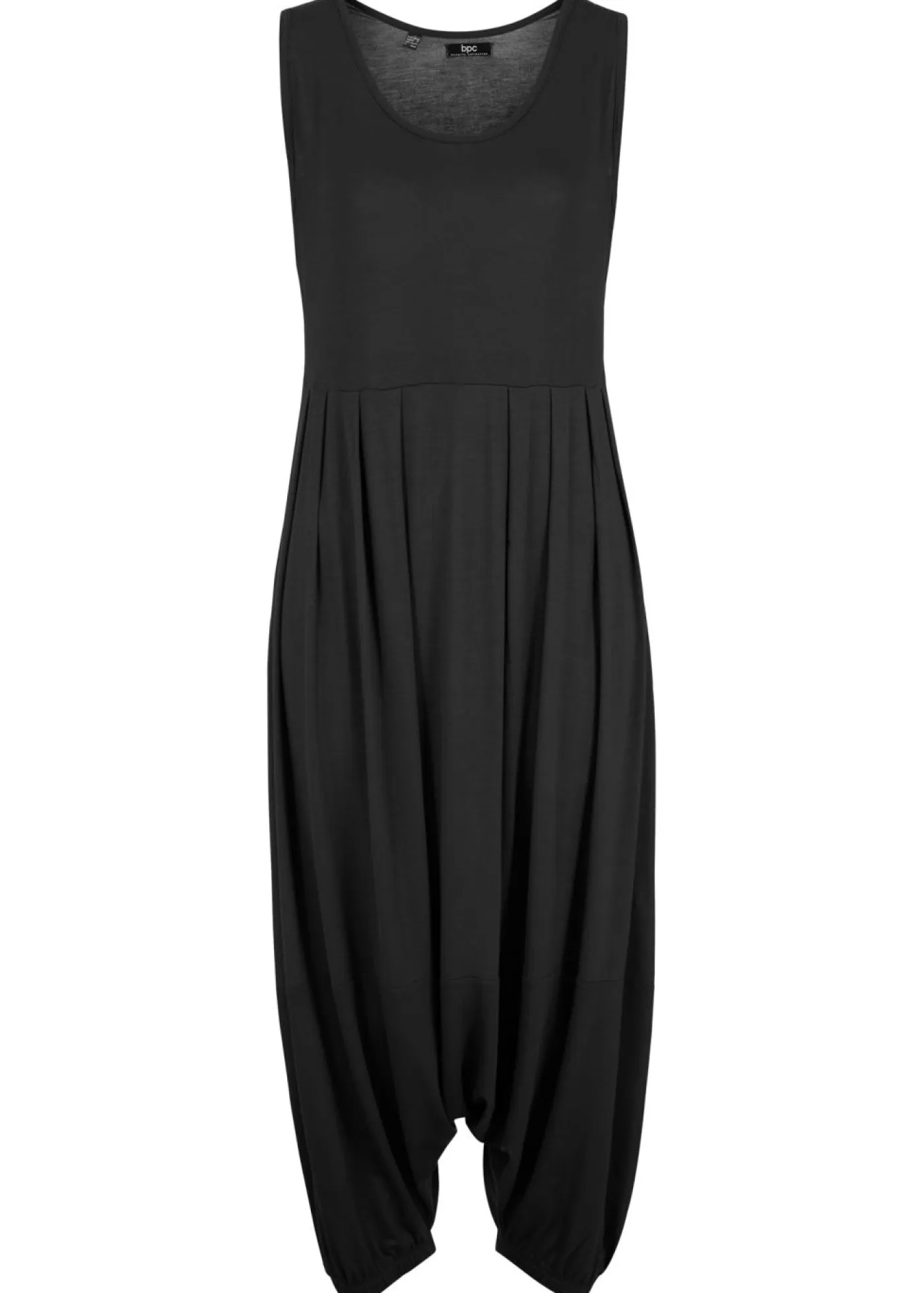 bonprix bonprix Monos>Pantalón bombacho tipo mono de punto de mezcla de viscosa Negro