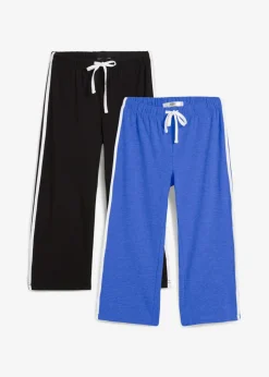 Mujer bonprix bonprix Pantalón capri de algodón con elástico (2 unidades)