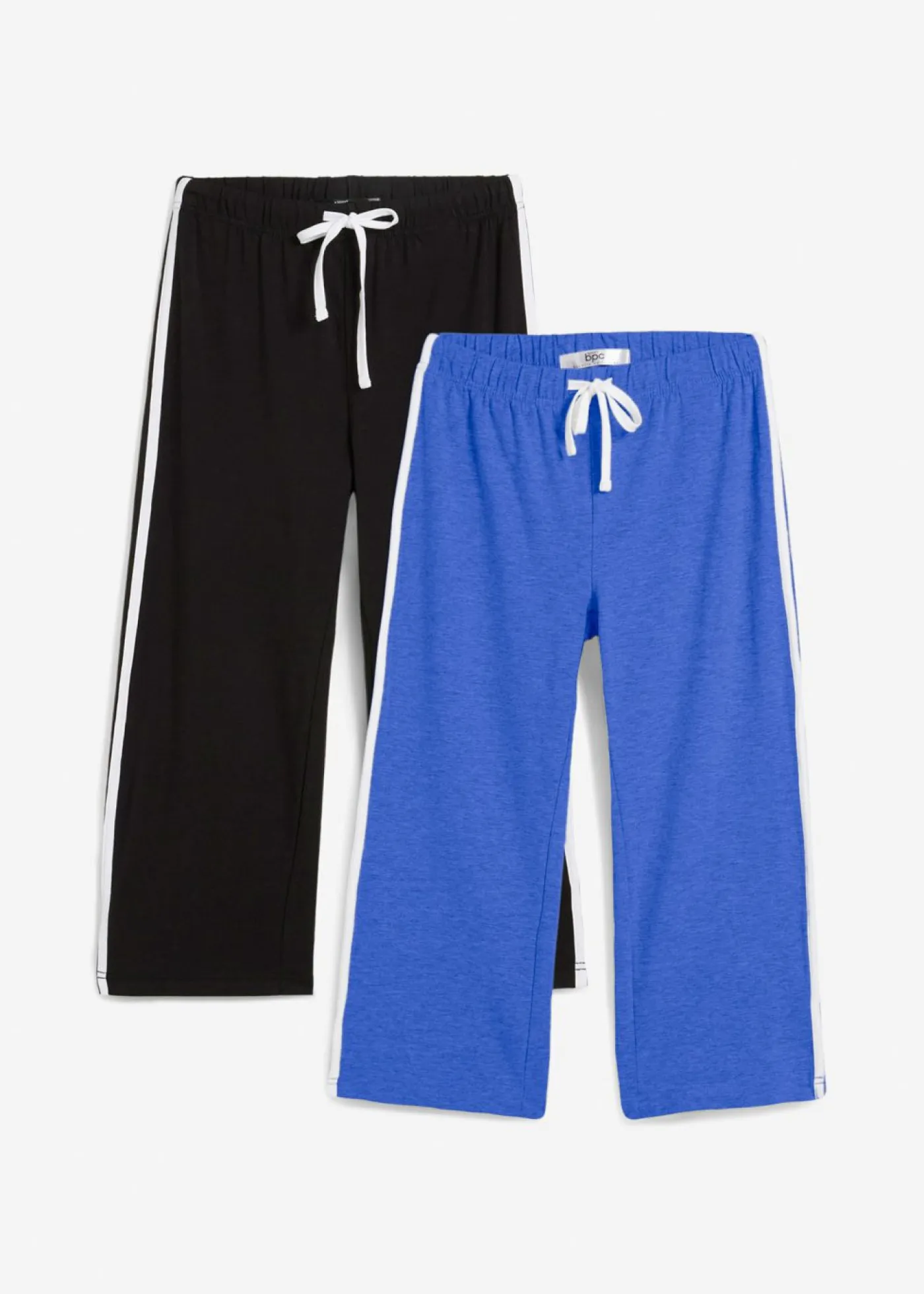 Mujer bonprix bonprix Pantalón capri de algodón con elástico (2 unidades)