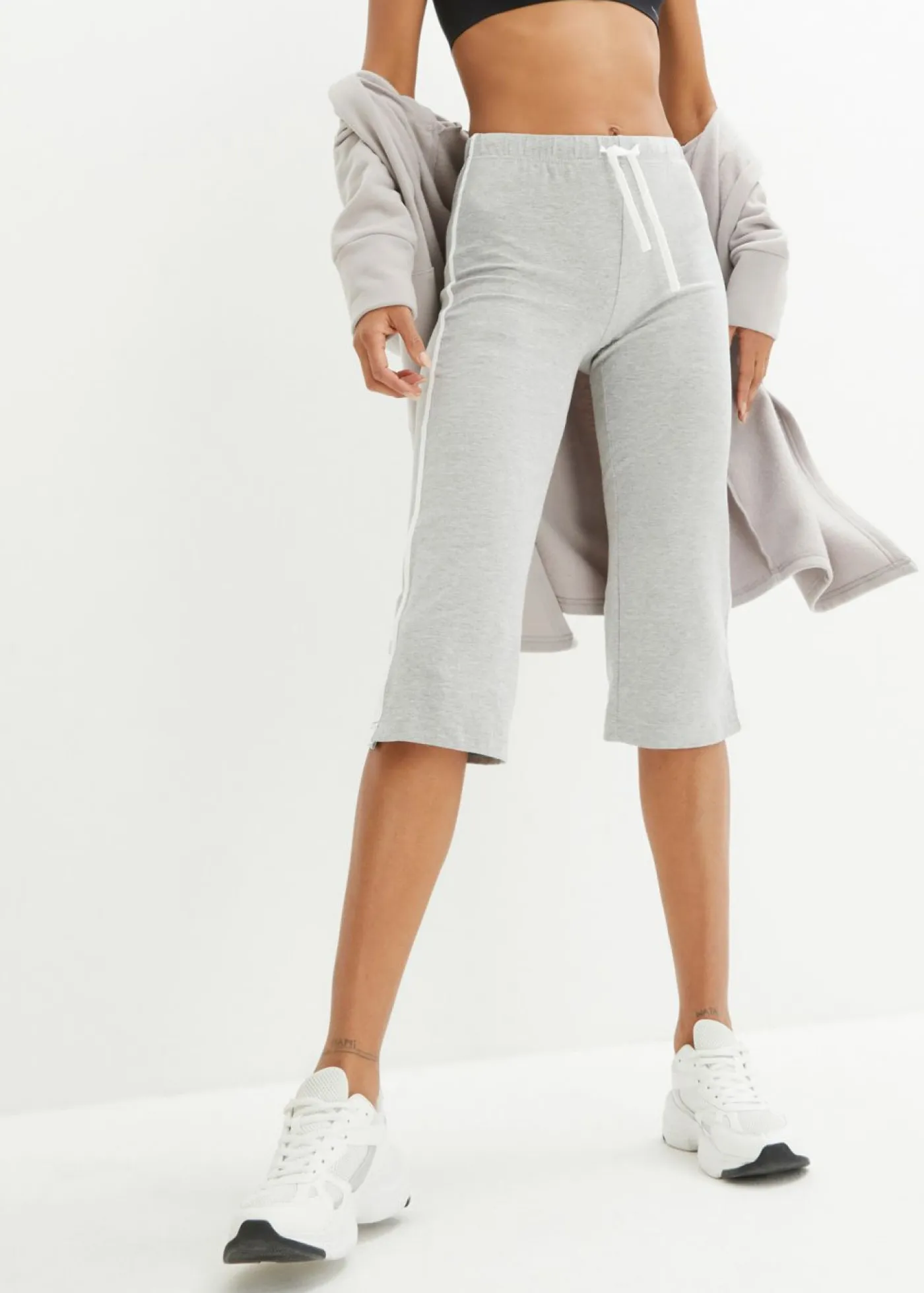 Mujer bonprix bonprix Pantalón capri de algodón con elástico (2 unidades)